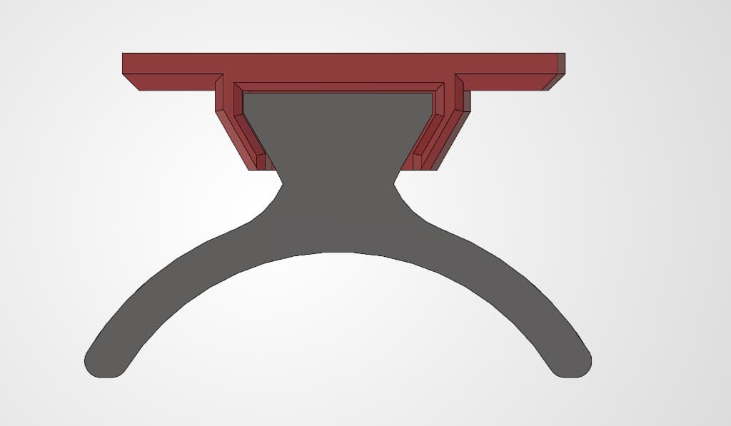 Cross-section CAD showing dovetail joint between mounting base and canister holder
