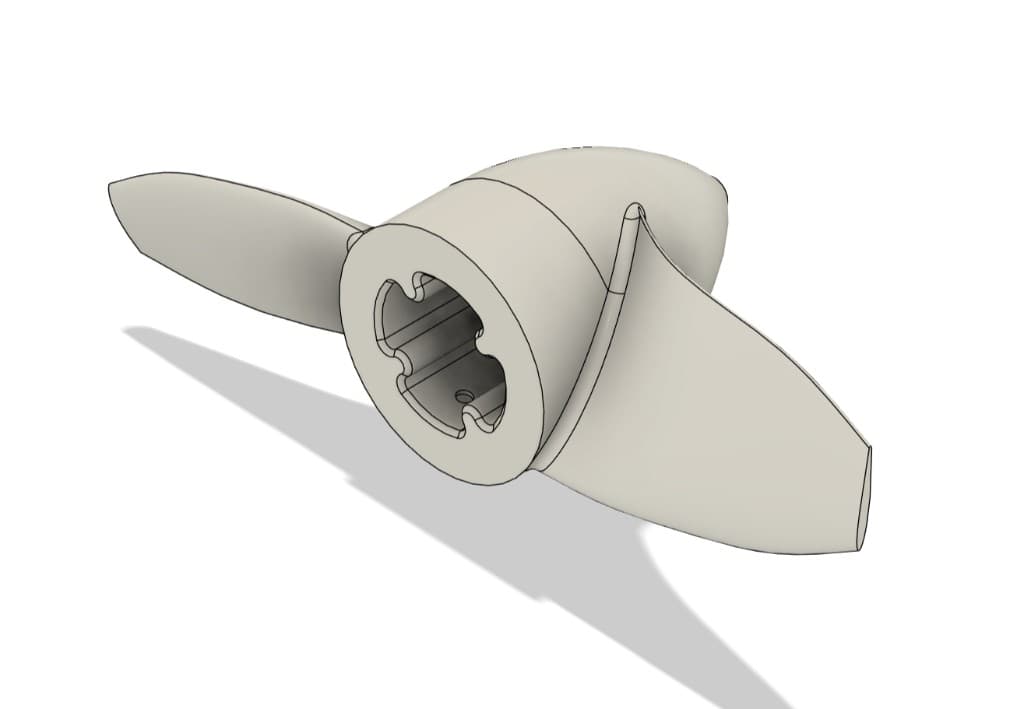 CAD model of propeller variants for thrust testing